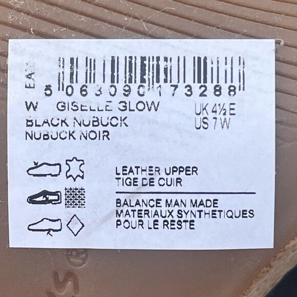 Clarks Women's Giselle Glow Nubuck Leather Wedge Sandals Black WIDE - Picture 7 of 9